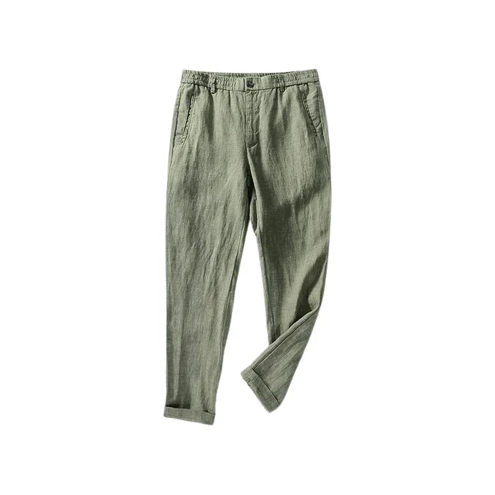 Calça de Linho Masculina Forllini FL010 em linho nobre, elegante e confortável.
