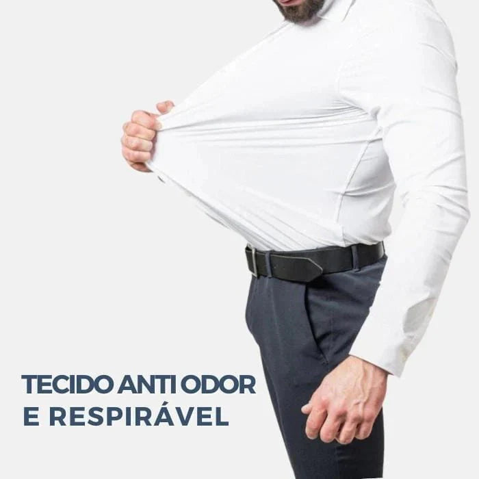 Camisa Social de Algodão Masculina Forllini FL142 em modelagem slim fit