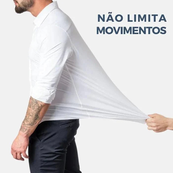 Camisa Social de Algodão Masculina Forllini FL142 em modelagem slim fit