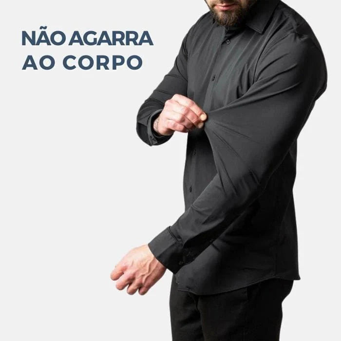 Camisa Social de Algodão Masculina Forllini FL142 em modelagem slim fit