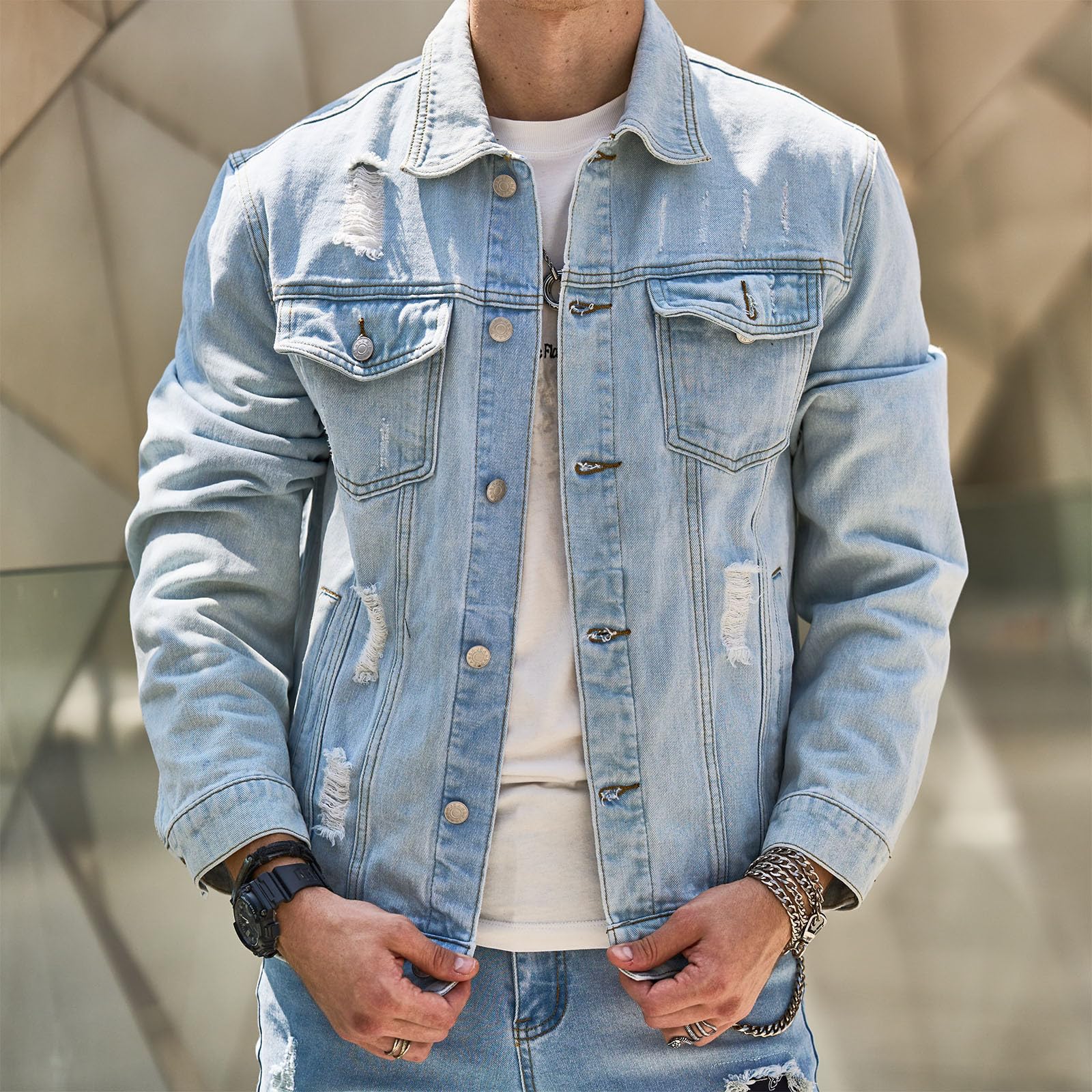 Jaqueta Jeans Masculina Forllini FL158 em jeans premium com design moderno