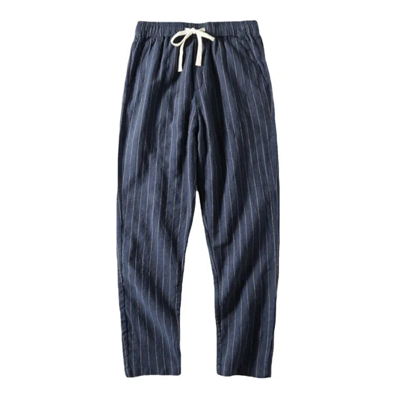Calça de Linho Listrada Masculina Forllini FL008 com design clássico e elegante.