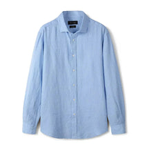 Camisa de Linho Lisa Masculina Forllini FL347 em fundo neutro.