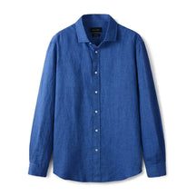 Camisa de Linho Lisa Masculina Forllini FL347 em fundo neutro.
