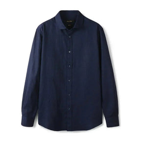Camisa de Linho Lisa Masculina Forllini FL347 em fundo neutro.