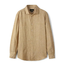 Camisa de Linho Lisa Masculina Forllini FL347 em fundo neutro.