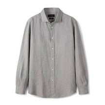 Camisa de Linho Lisa Masculina Forllini FL347 em fundo neutro.