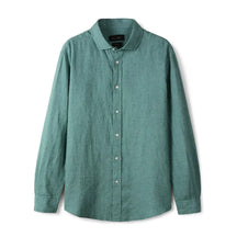 Camisa de Linho Lisa Masculina Forllini FL347 em fundo neutro.