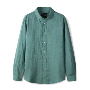 Camisa de Linho Lisa Masculina Forllini FL347 em fundo neutro.