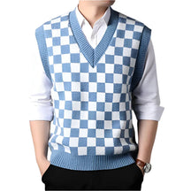 Colete Masculino Tricot Xadrez Forllini FL400 em tricot premium com padrão xadrez clássico.