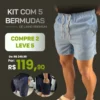[Compre 2 leve 5] – Kit com 5 Bermudas de Linho Premium